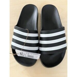 adidas Adilette Aqua Black White Unisex 8 Casual Sandals Slides Slipper F35543
